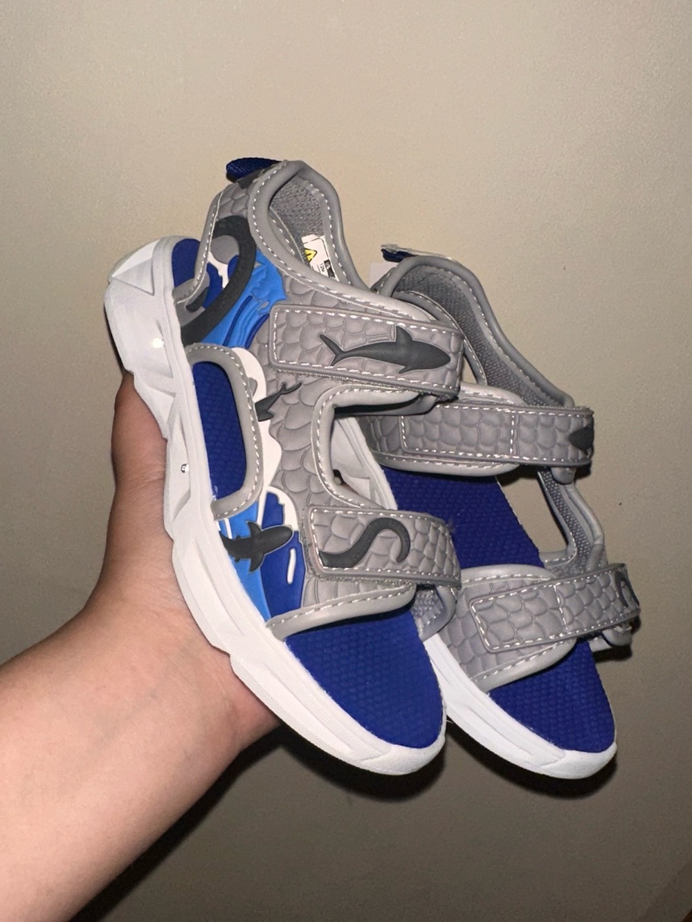 Carter's Gray and Blue Velcro Sport Sandals